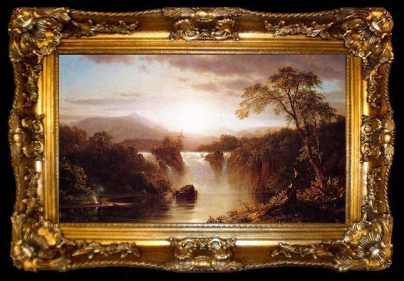 framed  Frederic Edwin Church Landscape with Waterfall, ta009-2